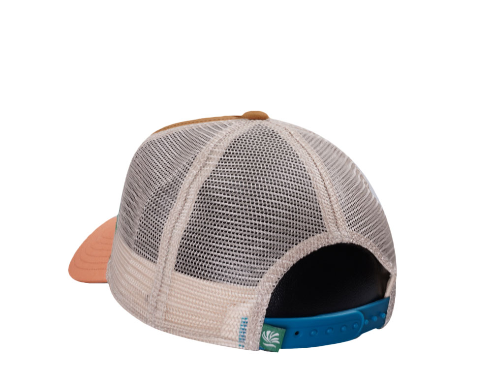 Djinns Coastal Kitchen Beach Bevvies Brown Trucker Snapback Cap