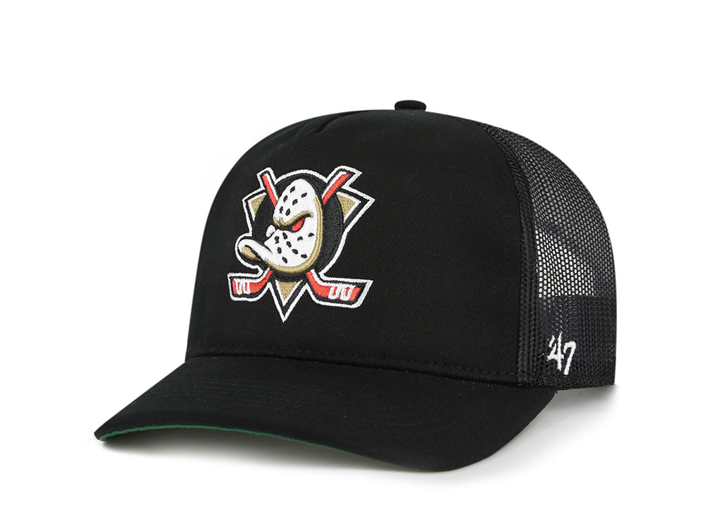 47Brand Anaheim Ducks Black Trucker Hitch Snapback Cap