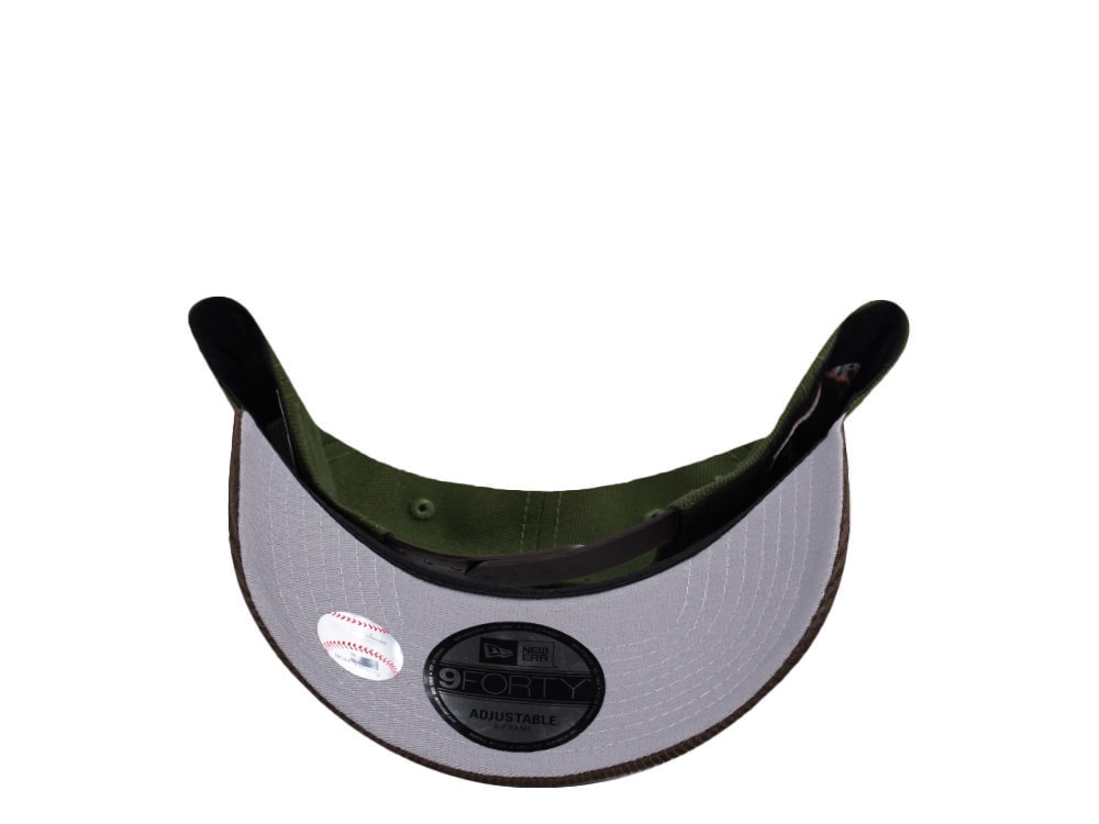 New Era Atlanta Braves World Series 1995 Rifle Green Walnut Corduroy Two Tone Edition 9Forty A Frame Snapback Cap