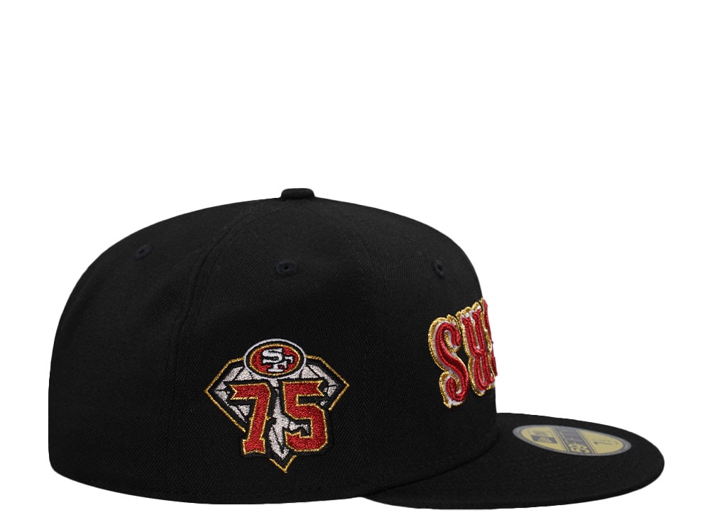 New Era San Francisco 49ers 75th Anniversary Black Prime Edition 59Fifty Fitted Cap