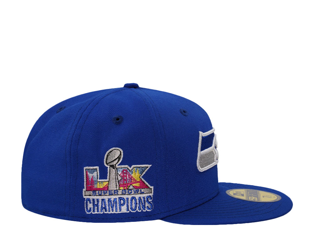 New Era Seattle Seahawks Super Bowl Champions LX Blue Prime Edition 59Fifty Fitted Cap