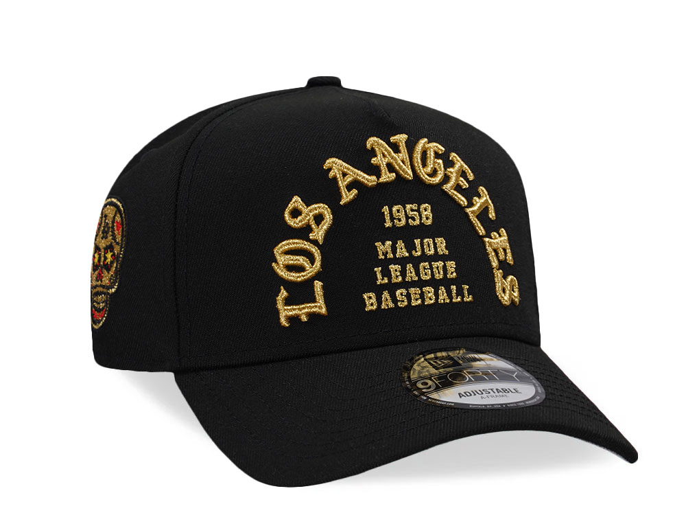 New Era Los Angeles Dodgers Black Gold Skull Edition 9Forty A Frame Snapback Cap