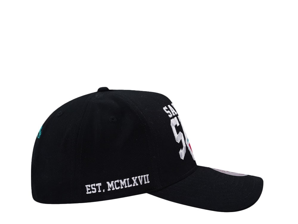 Mitchell & Ness San Antonio Spurs Black Pro Pinch Fit Snapback Cap