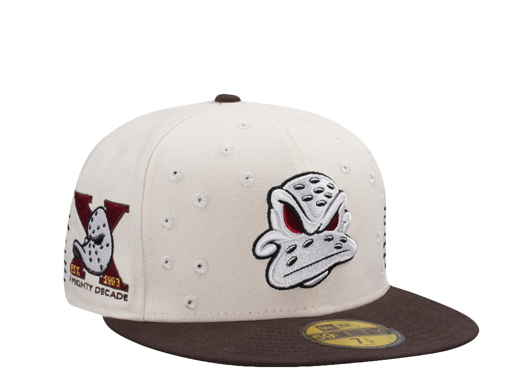 New Era Anaheim Ducks 10th Anniversary Canvas Chrome Two Tone Horror Edition 59Fifty Fitted Cap