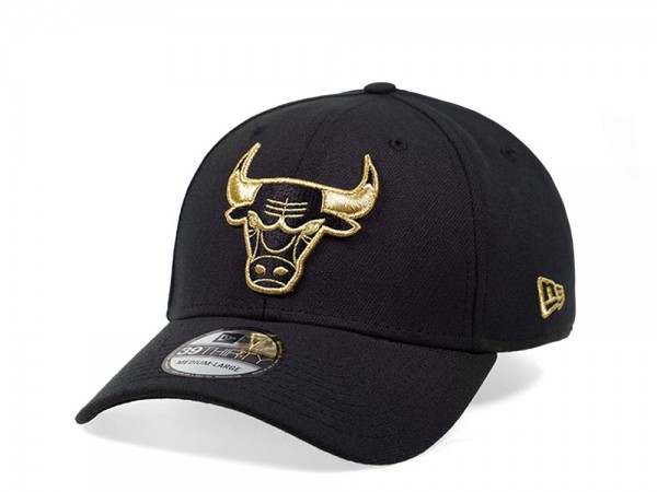 New Era Chicago Bulls Black and Gold Edition 39Thirty Stretch Cap