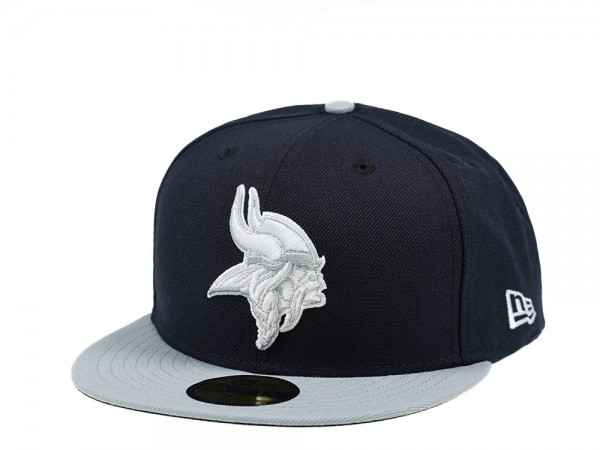 New Era Minnesota Vikings Navy and Gray Edition 59Fifty Fitted Cap