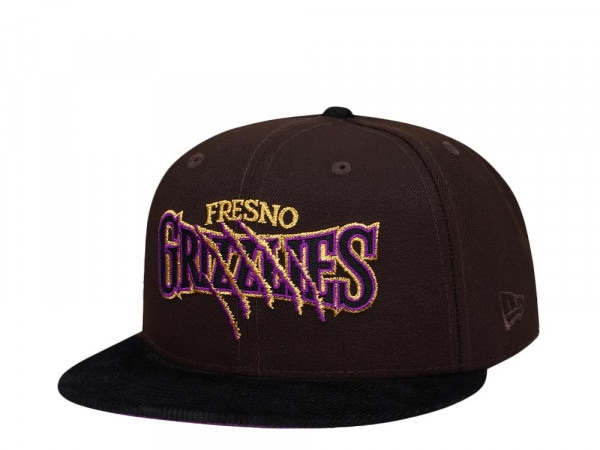 New Era Fresno Grizzlies Burnt Purple Cord Prime Two Tone Edition 59Fifty Fitted Cap