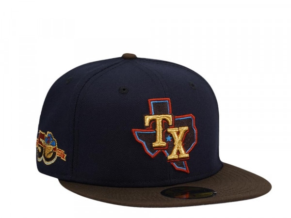 New Era Texas Rangers 50th Anniversary Legendary Gold Two Tone Edition 59Fifty Fitted Cap